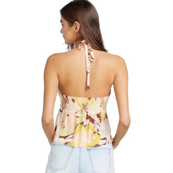 VOLCOM Women's Oh Lei Halter Neck Cami Top Size L In Multi - Picture 2 of 7